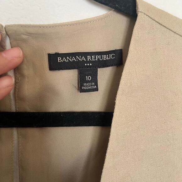 Banana Republic Factory Women's Linen Blend Safari Romper Beige Size 10 - Picture 9 of 10